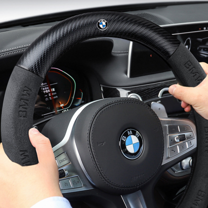 High Strength Carbon Fiber Suede Steering Wheel Cover - Anti-slip, Wear-resistant, Heat Stable, Stylish